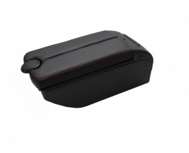 Cotiera auto universala, piele ecologica cu cusaturi rosii, 4 USB, suport de pahar si scrumiera