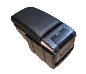 Cotiera universala Premium Luxury, cu inaltime ajustabila, interior capitonat si iluminat, porturi USB si suport pahar, piele ecologica - Img 6