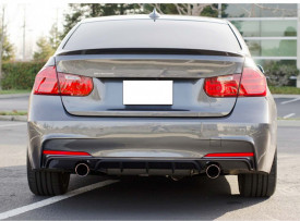 Difuzor Bara Spate cu Evacuare Dubla compatibil cu BMW 3 Series F30 F31 2011-2019 M Performance Design negru lucios - Img 4