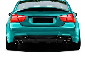 Difuzor Bara Spate cu Evacuare Dubla stanga dreapta compatibil cu BMW Seria 3 E90 Facelift 2008-2012 M-Tehnik Design - Img 3