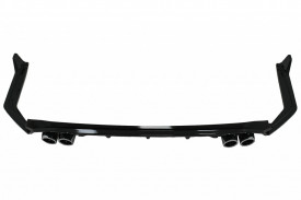 Difuzor Bara Spate cu Ornamente Bara Spate Flapsuri compatibil cu Toyota Corolla XII Sedan 2019-> Negru Lucios - Img 4