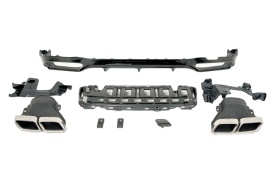 Difuzor Bara Spate cu Ornamente Toba Crom compatibil Mercedes E-Class W213 Sport Line 2016-2019 E63 Design - Img 9