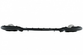 Difuzor Bara Spate Evacuare Dubla si Tobe Ornament Crom compatibil cu BMW 3 Series G20 G28 Sedan G21 Touring 2018-> M340i M Look Negru Lucios - Img 2