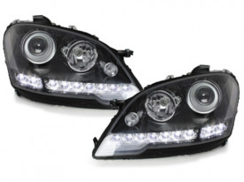 Faruri DAYLINE LED DRL Lumini de zi compatibil cu Mercedes Clasa M W164 2008+ Negru - Img 1