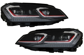 Faruri LED Bi-xenon Look compatibil cu VW Golf 7 VII (2012-2017) Facelift G7.5 GTI Design cu Semnal Dinamic - Img 1