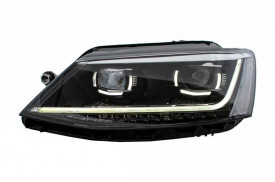 Faruri LED DRL compatibil cu VW Jetta 2011-2017 Semnal Dinamic Secvential Xenon Matrix Design - Img 3