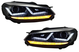 Faruri Osram LED compatibil cu VW Golf 6 VI 2008-2012 Crom LEDriving Semnal Dinamic - Img 1
