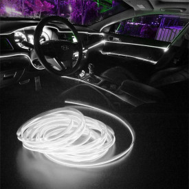 Fir cu neon 2 Metri, 12V culoare alba - Img 4