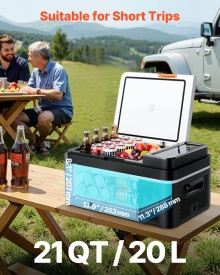 Frigider auto de 20L, voltaj operare 12V 24V DC si 100-240V AC 60W, -20C - 20 grade C pentru exterior, camping, rulote - Img 4