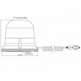 Girofar Albastru 12/24V, 9 LED-uri, prindere pe magnet, albastru Fristom - Img 4