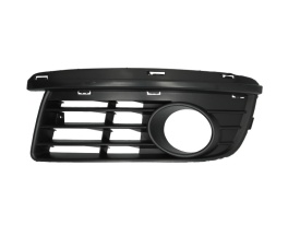 Grila auto bara fata compatibil cu VW Golf V 2003-2009, VW Jetta 2005-2010, montare partea stanga, culoare negru, cu gaura proiector ceata