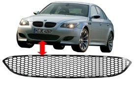 Grila Central Inferioara compatibil cu BMW Seria 5 E60 E61 (2003-2010) Bara Fata M5 Design - Img 4