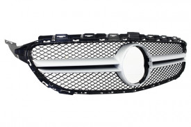 Grila Centrala compatibil cu MERCEDES clasa C W205 S205 C205 A205 2014-2018 C63 Design Silver - Img 2