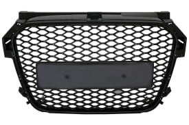 Grila Centrala Fara Emblema compatibil cu Audi A1 8X Pre Facelift (2010-2014) RS1 Design Negru Lucios - Img 1