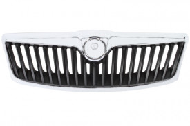 Grila centrala negru cu insertie crom compatibil cu SKODA OCTAVIA II 2007-2012