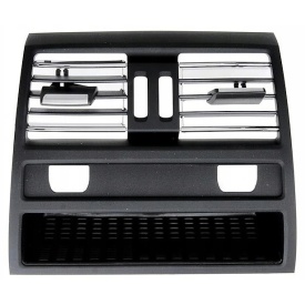 Grila Centrala Ventilatie Spate compatibil cu BMW Seria 5 F10 F11 2010- Negru cu crom, pentru vehicule cu incalzire in bancheta scaune