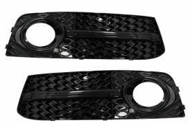 Grile Laterale Bara Fata compatibil cu AUDI A4 B8 8K 2007-2011 S4 Design Negru Lucios - Img 2