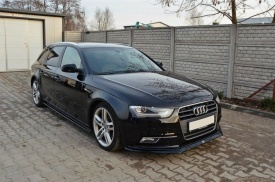 Grile Laterale Bara Fata compatibil cu AUDI A4 B8 Facelift 2012-2015 RS4 Design Negru & Chrome - Img 4