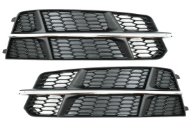 Grile Laterale compatibil cu Audi A6 C7 4G S Line Facelift 2015-2018 Negru & Crom