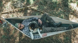 Hamac pentru drumetie, camping, pescuit sau gradina, 300x140 cm, Robens Trace Hammock Set - Img 11