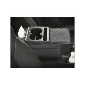 Husa cotiera auto 3 in 1 cu suport pahare si servetele, Culoare negru - Img 4