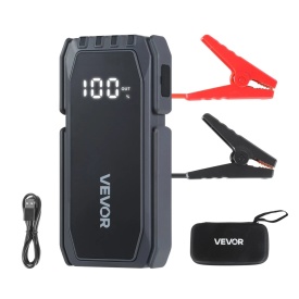 Jump Starter, 1500A, Jumper Baterie Auto, Booster Portabil Baterie Litiu 12V, Jump Box cu Lanterna in 3 moduri si cabluri, pentru motoare de pana la 6L Benzina si 4L Diesel