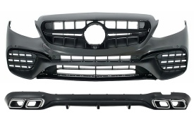 Kit Exterior compatibil cu Mercedes E-Class W213 2016-2019 E63 Design Ornamente Tobe Crom - Img 1