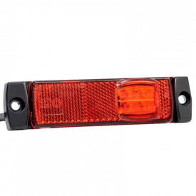 Lampa gabarit 100x32, LED, rosie cu suport cu 2 urechi 12-36V, Fristom - Img 1