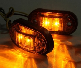 Lampa gabarit LED, pentru autobuze, camioane, remorci, 24V portocaliu - Img 3