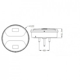 Lampa stop LED, 3 functii, diametru 122mm, 12/24V - Img 3