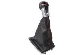 Nuca schimbator auto cu manson imitatie piele neagra VW Golf 7 2012-2019, 6 trepte, GTI Design - Img 4