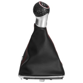 Nuca schimbator auto cu manson imitatie piele neagra VW Golf 7 2012-2019, 6 trepte, GTI Design - Img 2