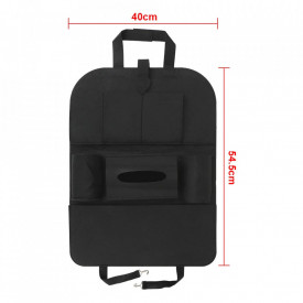 Organizator auto universal pentru scaun auto, 54.5x40 cm, negru - Img 2