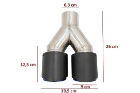 Ornament evacuare Carbon Fiber Mat Finisaj Albastru Editie Limitata 6.3cm - Img 8