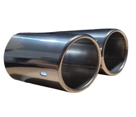 Ornament Evacuare inox dublu universal VAG, compatibil cu Audi, VW, Skoda, Seat dimensiune interior 76mm, lungime 130 mm, crom