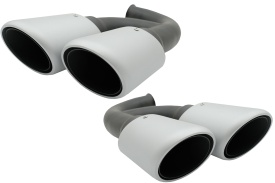 Ornamente Evacuare compatibil cu Porsche Cayenne 92A V6 V8 Diesel 2010-2014 GTS Design Matte Silver