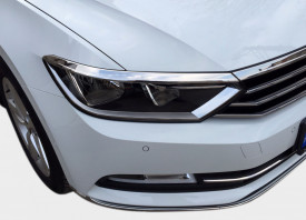Ornamente inox grila si faruri compatibile cu VW Passat B8 2015-2019, 2019-> sedan - Img 4