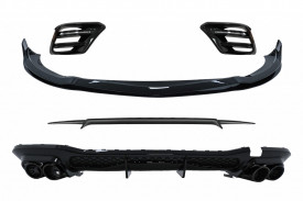 Pachet Exterior Aero compatibil cu Mercedes S-Class W223 Limousine Sport Line 2020-> Negru Lucios - Img 2