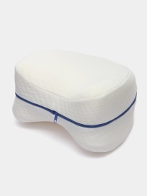 Perna ortopedica pentru genunchi si picioare, spuma cu memorie, husa detasabila, pentru ameliorarea durerilor de sciatica, spate, sold, genunchi si articulatii, culoare alb - Img 5