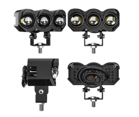 Proiector cu LED, 30W, Faza scurta, faza lunga, Alb + Galben, 9V - 60V, pentru Moto, ATV, Off-Road - Img 3