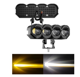 Proiector cu LED, 40W, Faza scurta, faza lunga, Alb + Galben, 9V - 85V, pentru Moto, ATV, Off-Road - Img 5