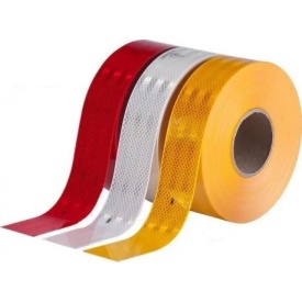 Rola 10 metri banda auto reflectorizanta tip fagure, culoare alba, latime 5cm, omologata UE - Img 2