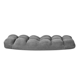 Scaun de podea, scaun de gaming pliabil cu 14 pozitii reglabile si spatar, cadru metalic robust cu spuma reciclata si suprafata din fleece coral, multifunctional pentru citit, relaxare, culoare gri - Img 12
