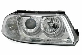 Set 2 faruri compatibil cu VW Passat 3BG B5 2000-2005 Angel Eyes, fundal crom - Img 2
