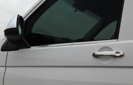 Set 2 ornamente din inox pentru chedere geam VW T5 2004-2015, T6 2015-2020 - Img 3