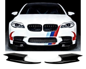 Set 2 prelungiri Bara Fata compatibil cu BMW Seria 5 F10 2010-2017, bara M5 Design, culoare negru lucios - Img 3