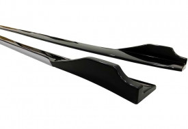 Set 2 Prelungiri praguri tuning 210 cm, negru lucios cu buza gri - Img 1
