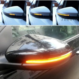 Set 2 Semnalizari Dinamice Full LED pentru Oglinda compatibil cu VW Golf 6 2008-2012, cu gaura sub oglinda - Img 2
