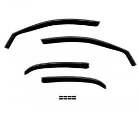 Set 4 paravanturi auto Skoda FABIA II 2007-2014, Hatchback, fata-spate, fumuriu transparent