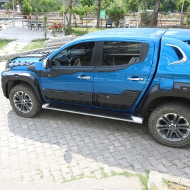 Set 6 Protectii laterale pentru usi compatibile Mitsubishi L200 2019->, plastic ABS, Produs Resigilat - Img 8